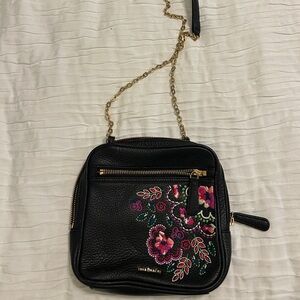 Vera Bradley Black Crossbody with Floral Embroidery